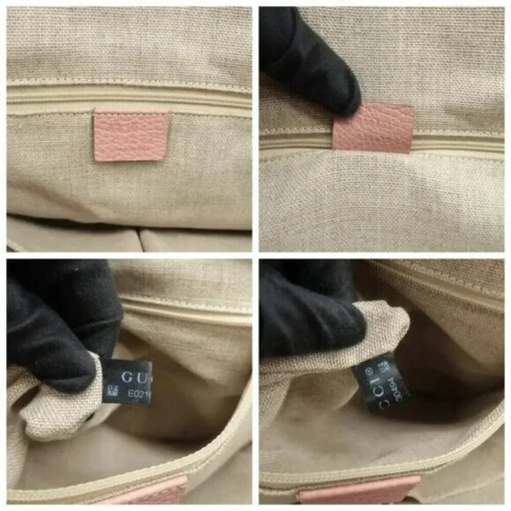 Authentic Gucci Soho Dome Satchel Pink Leather Crossbody Shoulder Bag Luxury Bag